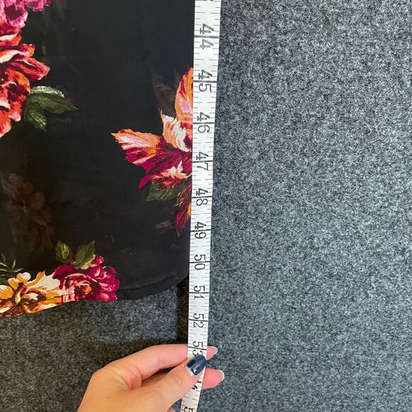 Ambiance Black Floral Maxi Romper Women’s L Whimsigoth Witchy Boho Festival - Picture 7 of 11